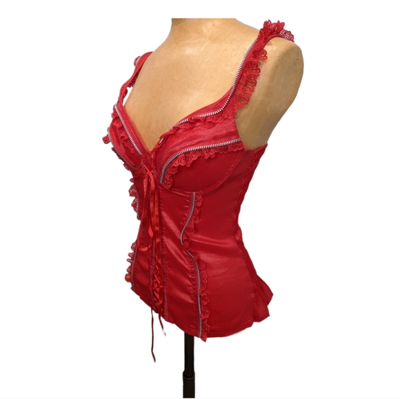 Love Culture Tops - NWT  Love Culture Women's Corset Top with Zipper in Red Size Medium